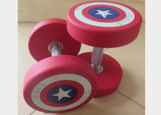 Popular Gym Fitness Dumbbell America Captain Design With PU / Steel Material