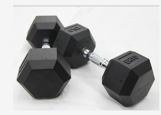 Rubber Coated PU 30kgs Hexagon Gym Fitness Dumbbell
