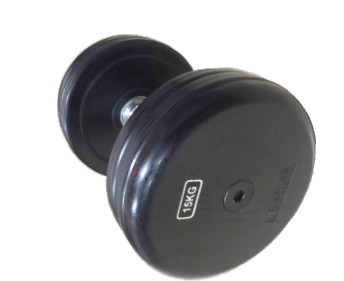 Logo Available Gym Fitness Dumbbell / Round Rubber Dumbbells For Gym Exercises